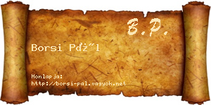Borsi Pál névjegykártya