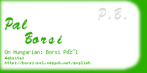 pal borsi business card